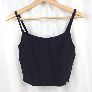 Victoria's Secret Crop Tankini Top Womens Size 32A Underwire Black Swimsuit
